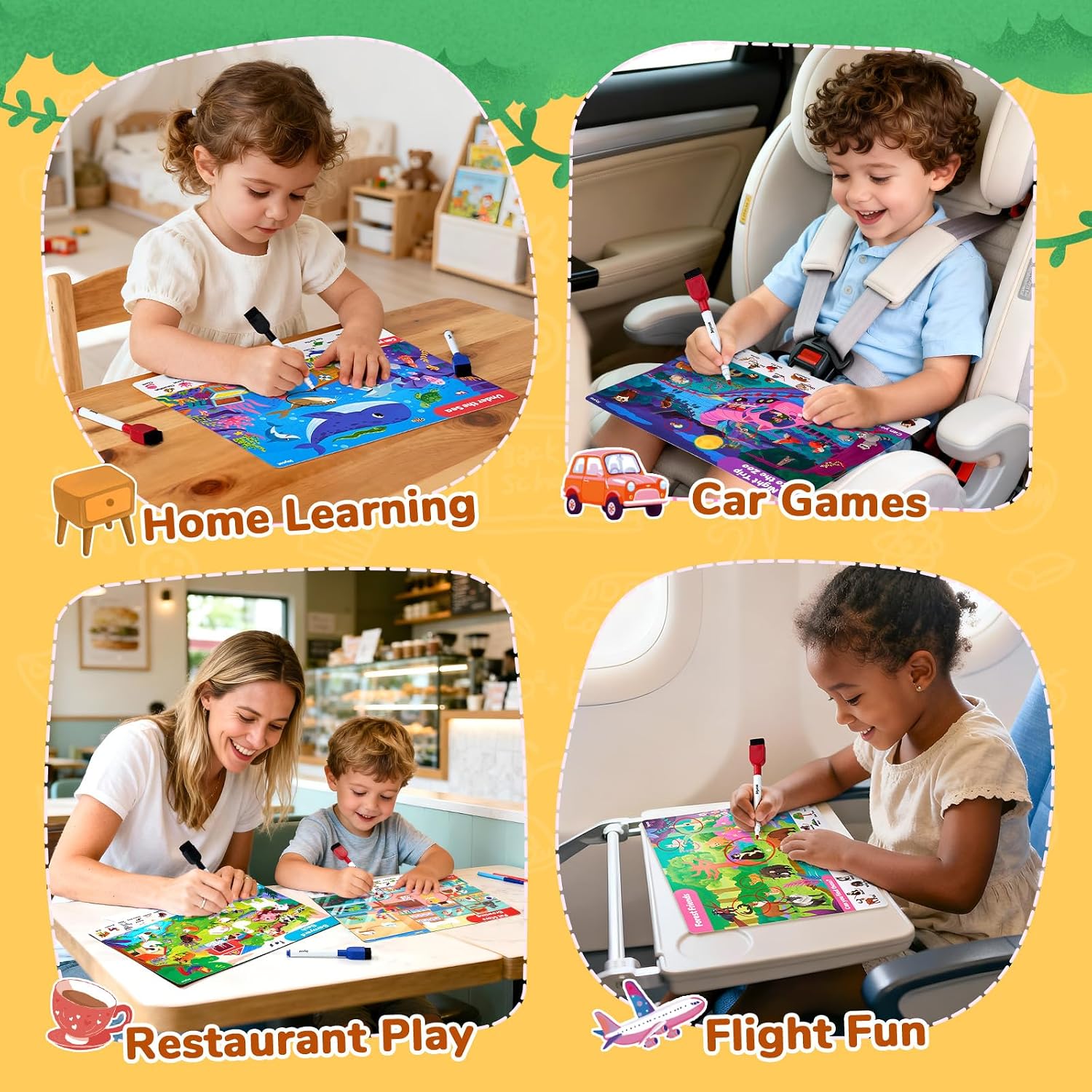 JoyCat Search & Find Activity Book – Reusable Animal Learning Game