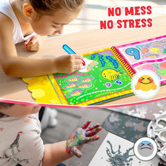 JoyCat Reusable Water Coloring Books for Toddlers 3-5, Alphabet & Number 2-Pack