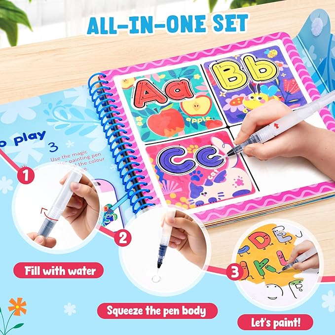 Water Reveal Alphabet Coloring Book – Mess-Free & Reusable Learning Activity for Toddlers