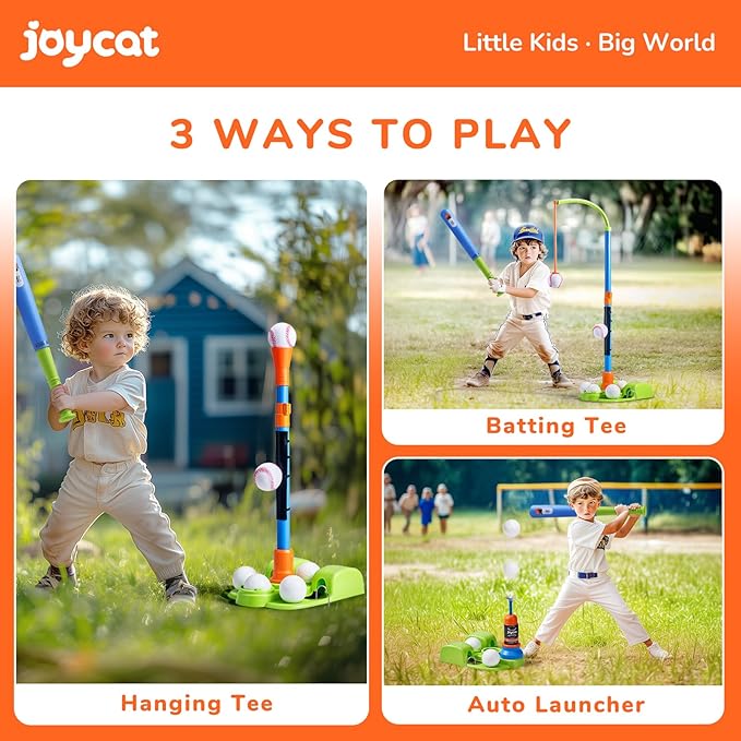 3-in-1 T Ball Set for Kids – Adjustable Height & Automatic Pitching Baseball Training Toy