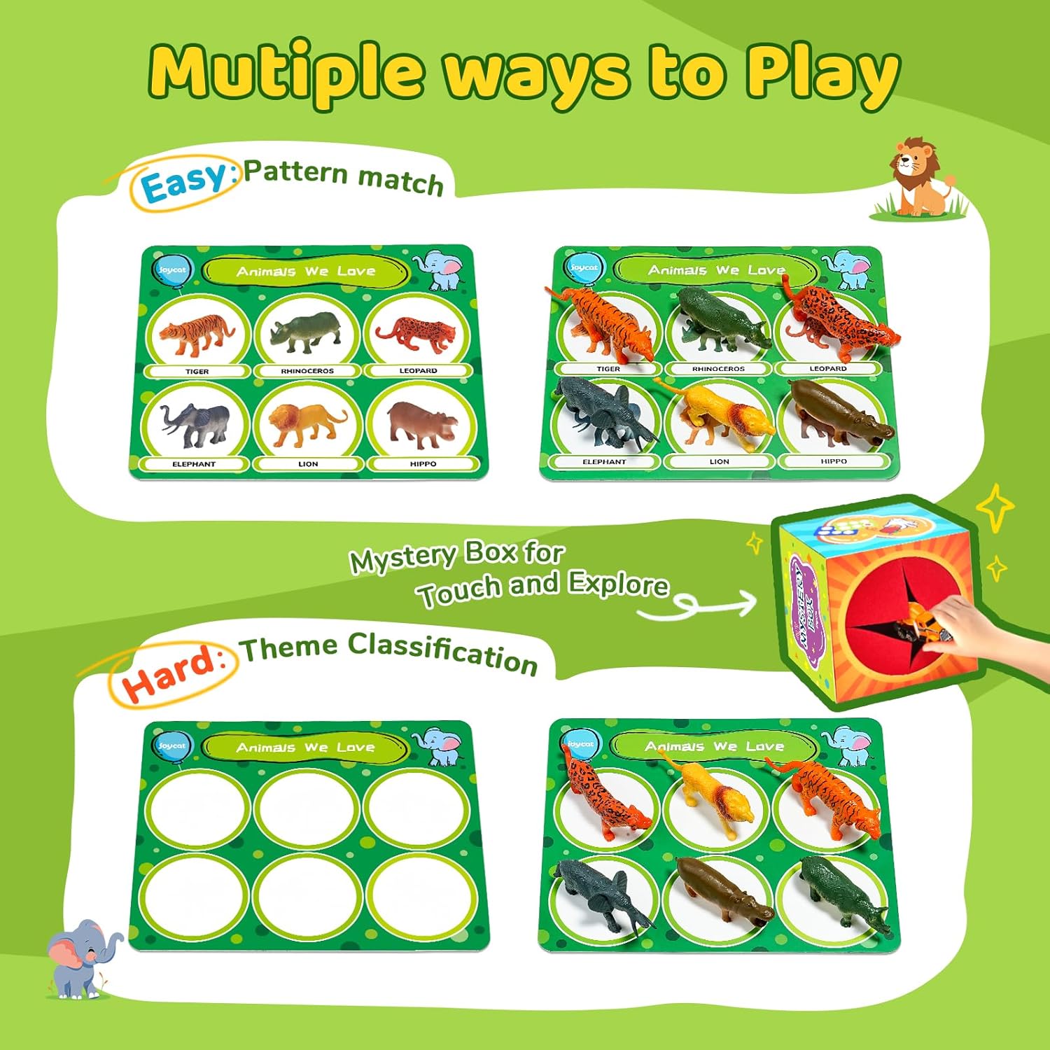 Alphabet Mystery Box for Kids – 26 Miniature Object Learning Toys with Double-Sided Letter Board