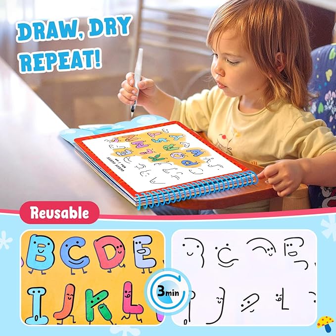Water Reveal Alphabet Coloring Book – Mess-Free & Reusable Learning Activity for Toddlers