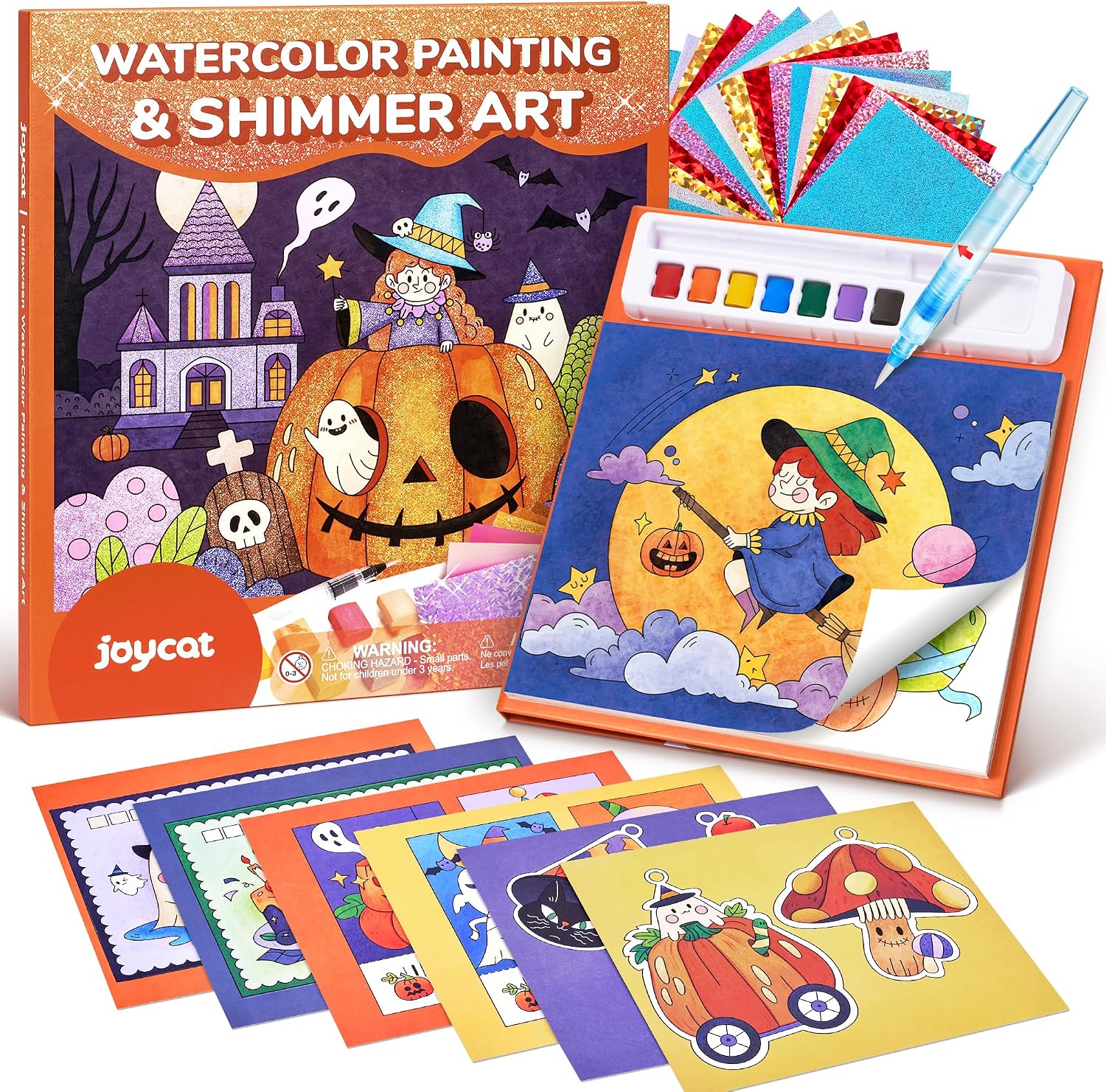 JoyCat Halloween Tiny Elves 2-in-1 Paint with Water Craft Book for Kids Ages 4-8
