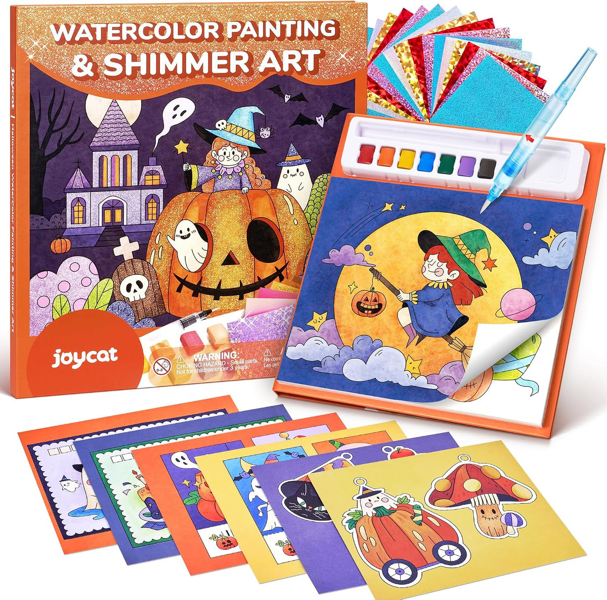 JoyCat Halloween Tiny Elves 2-in-1 Paint with Water Craft Book for Kids Ages 4-8