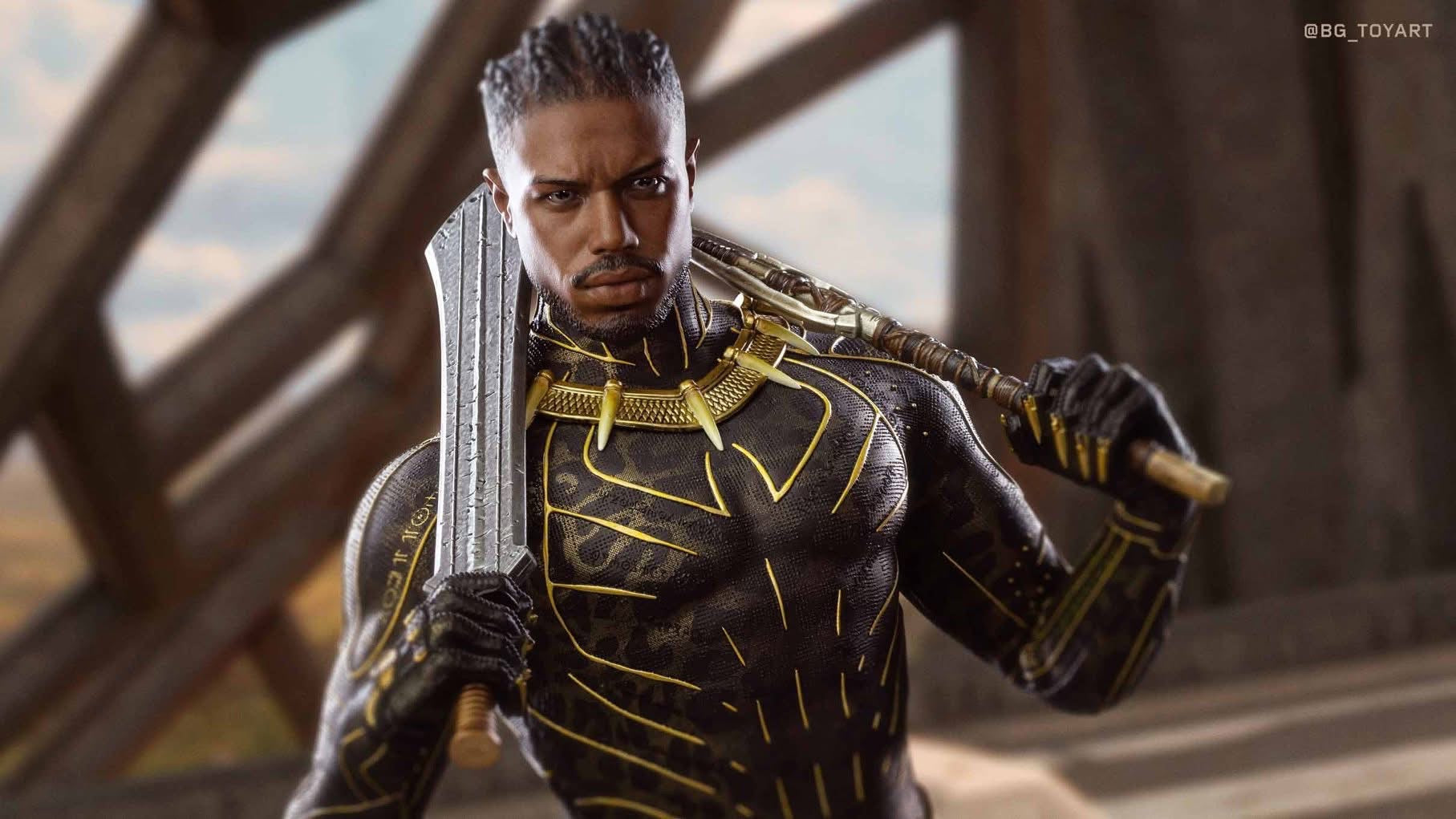 Hot Toys MMS471 Black Panther - 1/6th scale Erik Killmonger Collectible Figure