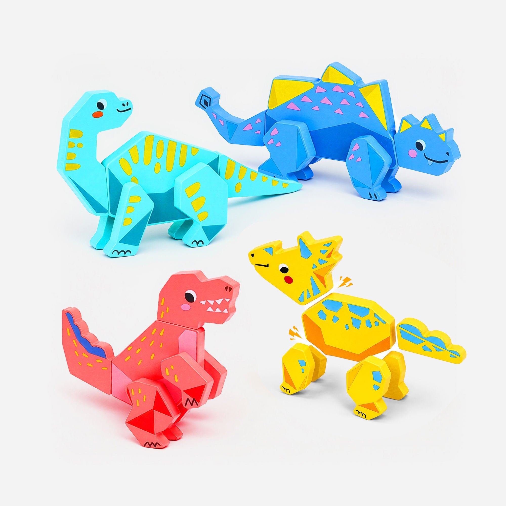 [Pre‑sale-back in stock around mid-September]JoyCat Magnetic Wooden Dinosaur Building Toys