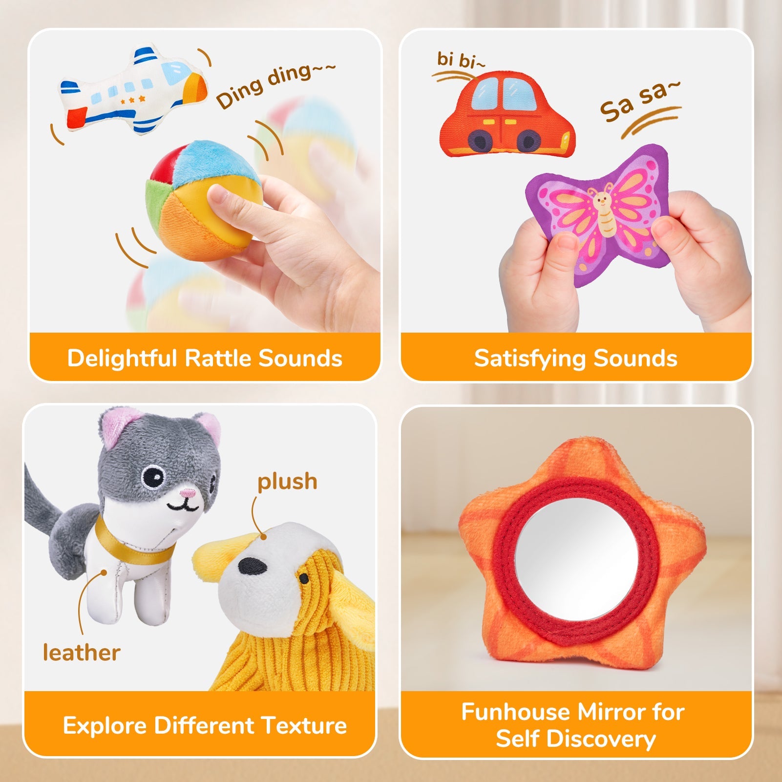 JoyCat Baby Toys Mystery Soft Box 10 Sensory Objects