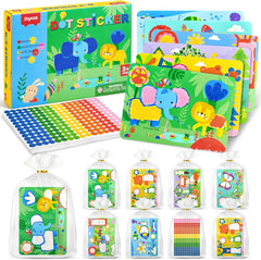 JoyCat 24 Pack Dot Art Party Favors, 4800+ Colored Dot Stickers