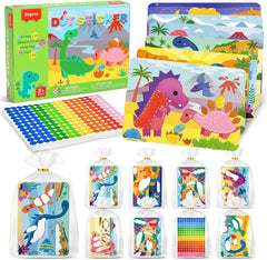 JoyCat 24 Pack Dinosaur Dot Art Party Favors, 4800+ Dot Stickers