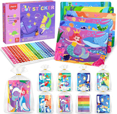 JoyCat 24 Pack Mermaid Dot Art Party Favors, 4800+ Dot Stickers