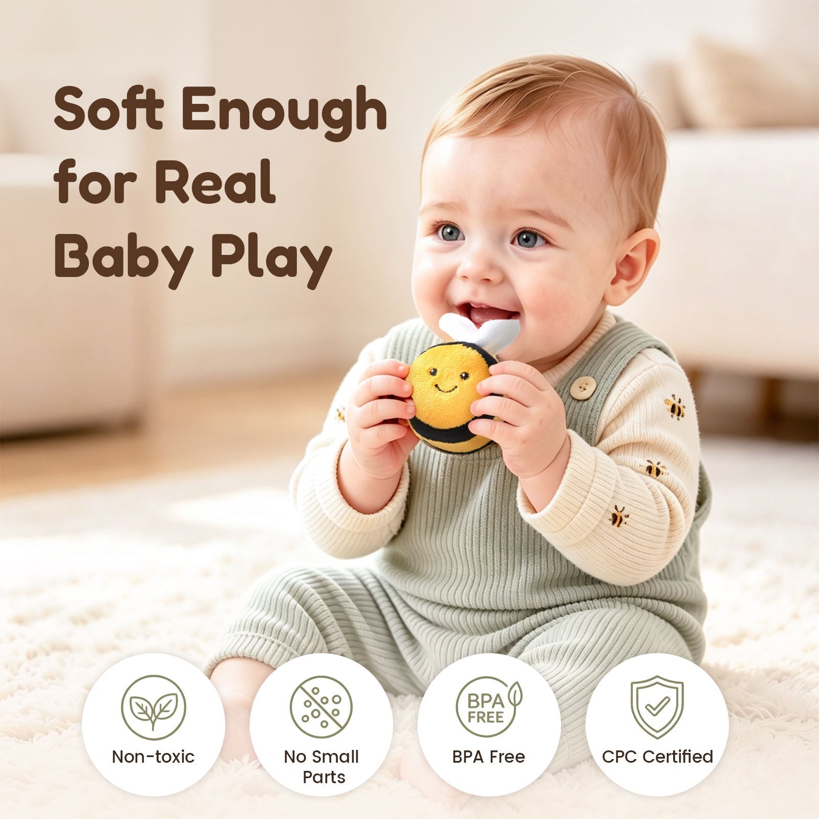 JoyCat Baby Toys Beehive Toy with 5 Sensory Bees