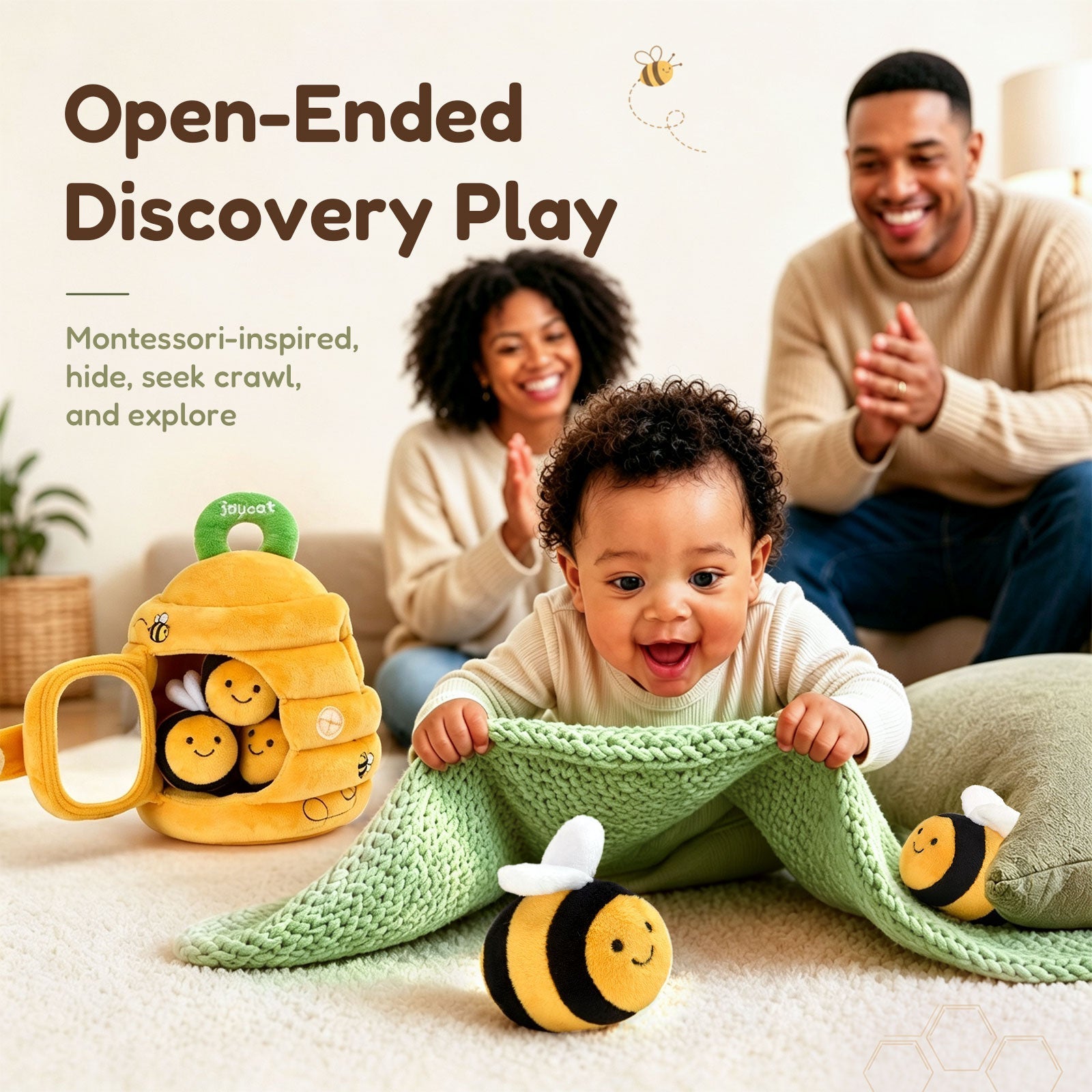 JoyCat Baby Toys Beehive Toy with 5 Sensory Bees