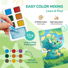 JoyCat 2 Pack Animals & Dinosaurs Paint with Water Coloring Books for Kids Ages 3-8