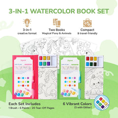JoyCat 2 Pack Pocket Paint with Water Coloring Books