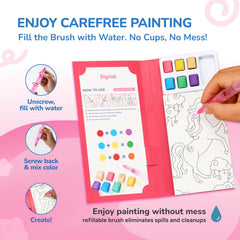 JoyCat 2 Pack Magical Pony & Dinosaurs Paint with Water Coloring Books for Kids Ages 3-8