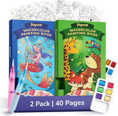 JoyCat 2 Pack Ocean Princess & Animals Paint with Water Coloring Books for Kids Ages 3-8