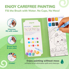 JoyCat 2 Pack Ocean Princess & Animals Paint with Water Coloring Books for Kids Ages 3-8
