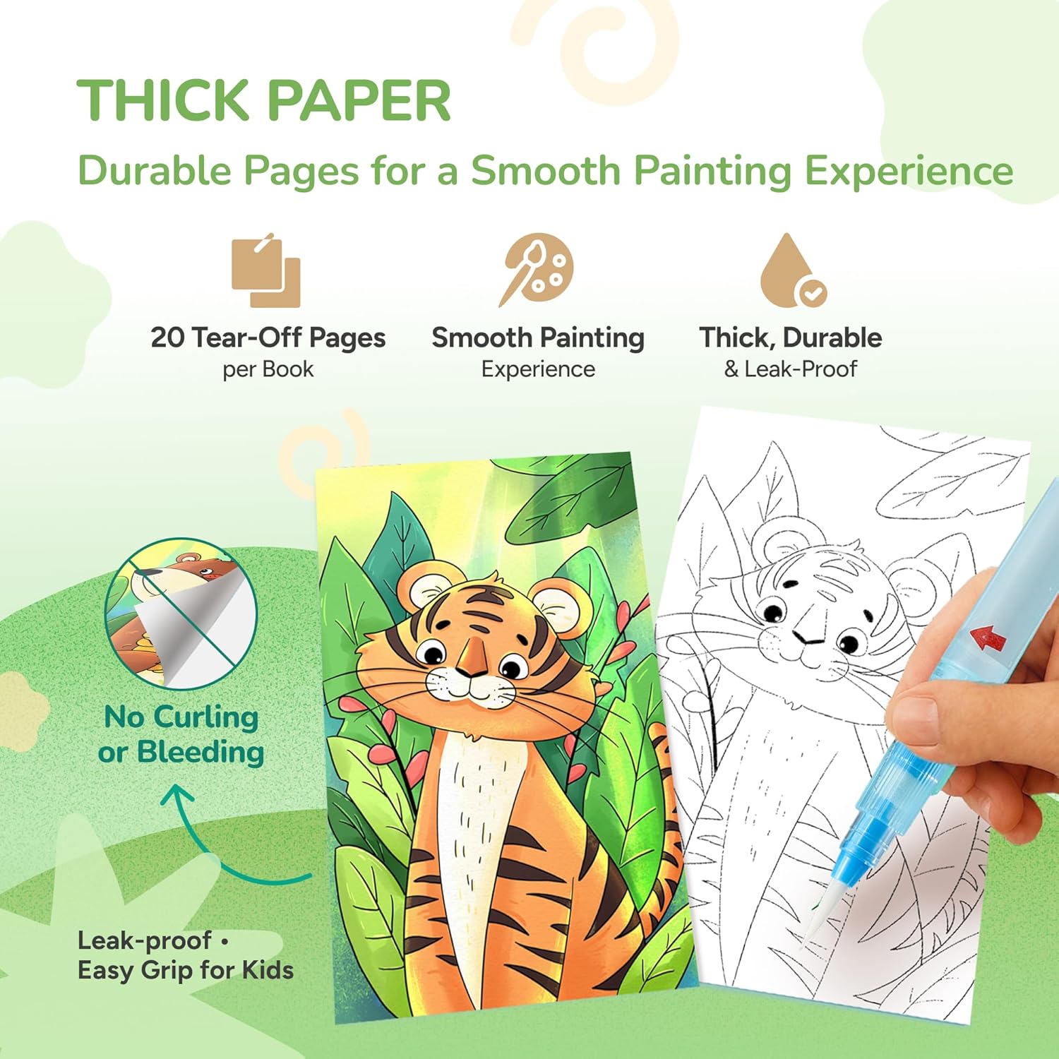 JoyCat 2 Pack Ocean Princess & Animals Paint with Water Coloring Books for Kids Ages 3-8
