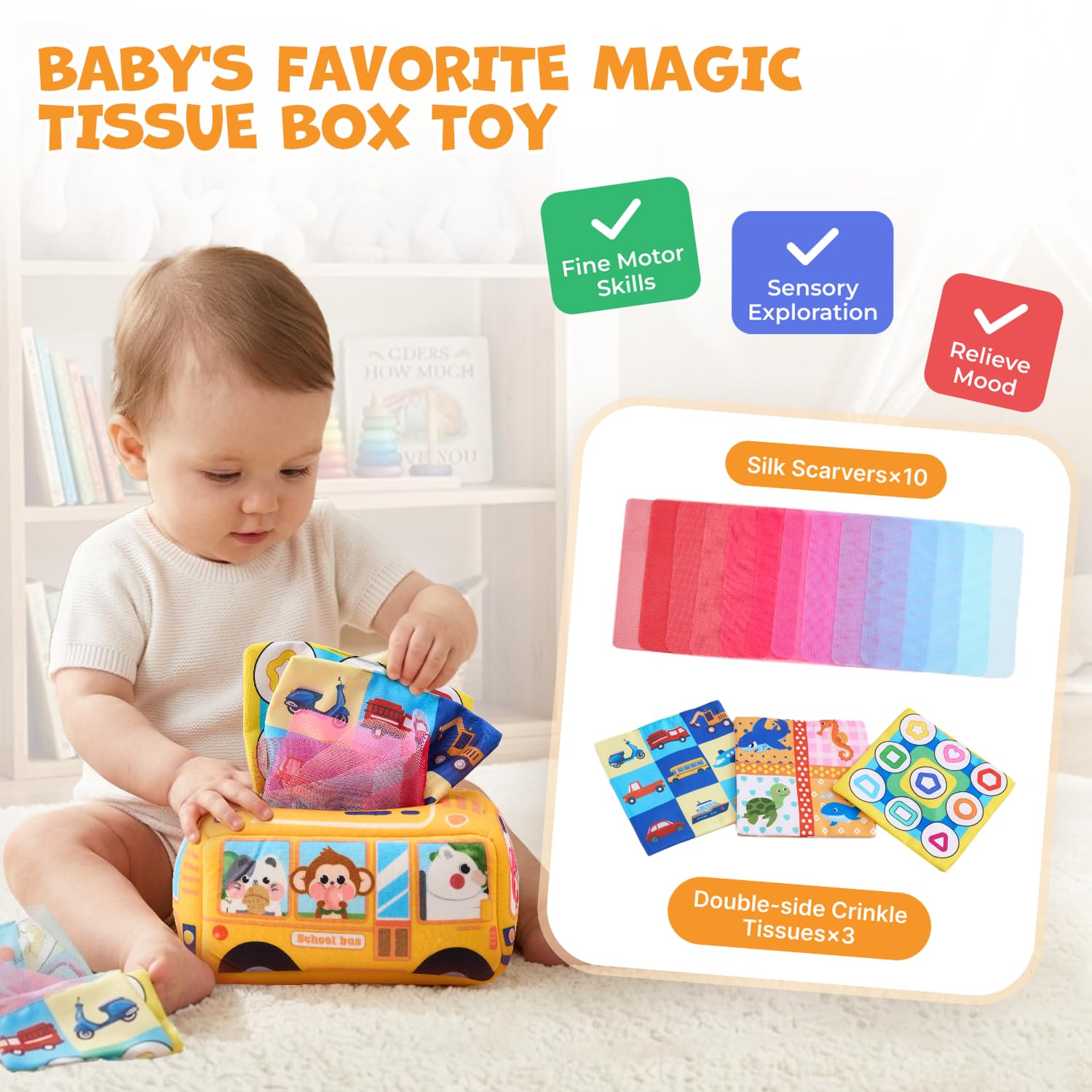 JoyCat Montessori Sensory Baby Toy Set for Babies 6-12 Months