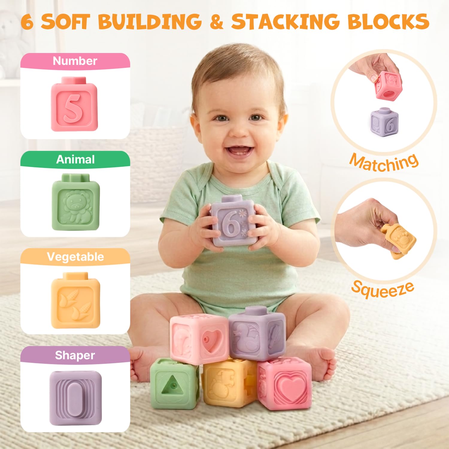 JoyCat Montessori Sensory Baby Toy Set for Babies 6-12 Months