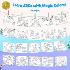 JoyCat Alphabet Paint with Water Coloring Book for Kids Ages 3-8