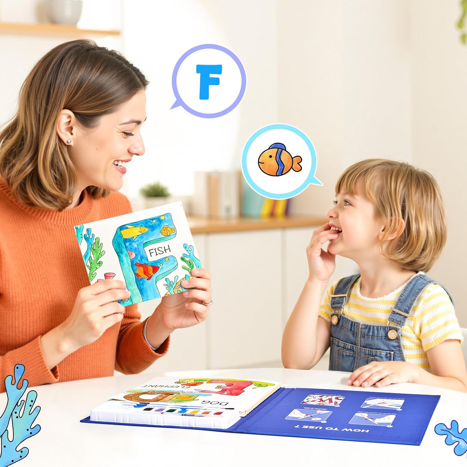 JoyCat Alphabet Paint with Water Coloring Book for Kids Ages 3-8