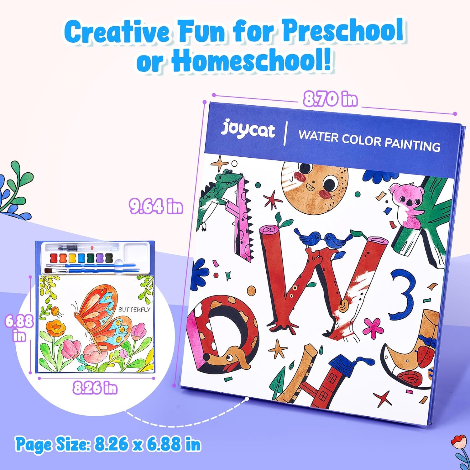 JoyCat Alphabet Paint with Water Coloring Book for Kids Ages 3-8