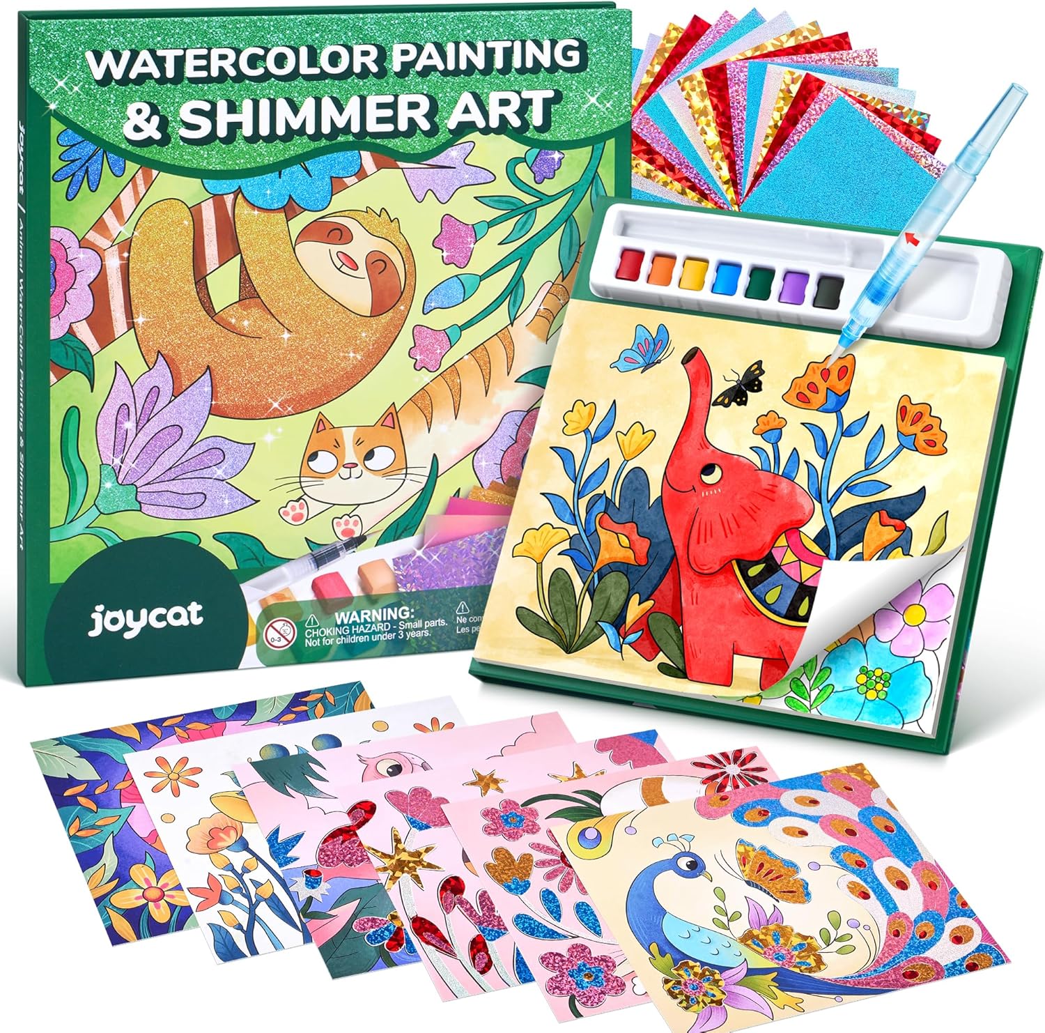 JoyCat Animals 2-in-1 Paint with Water Craft Book for Kids Ages 4-8