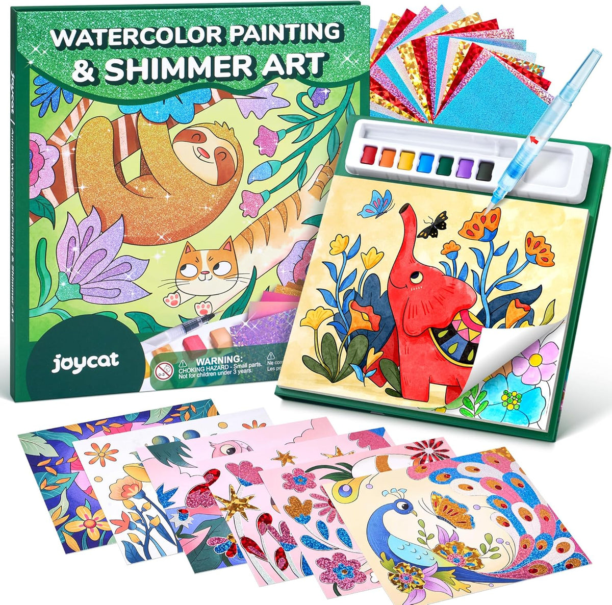 JoyCat Animals 2-in-1 Paint with Water Craft Book for Kids Ages 4-8