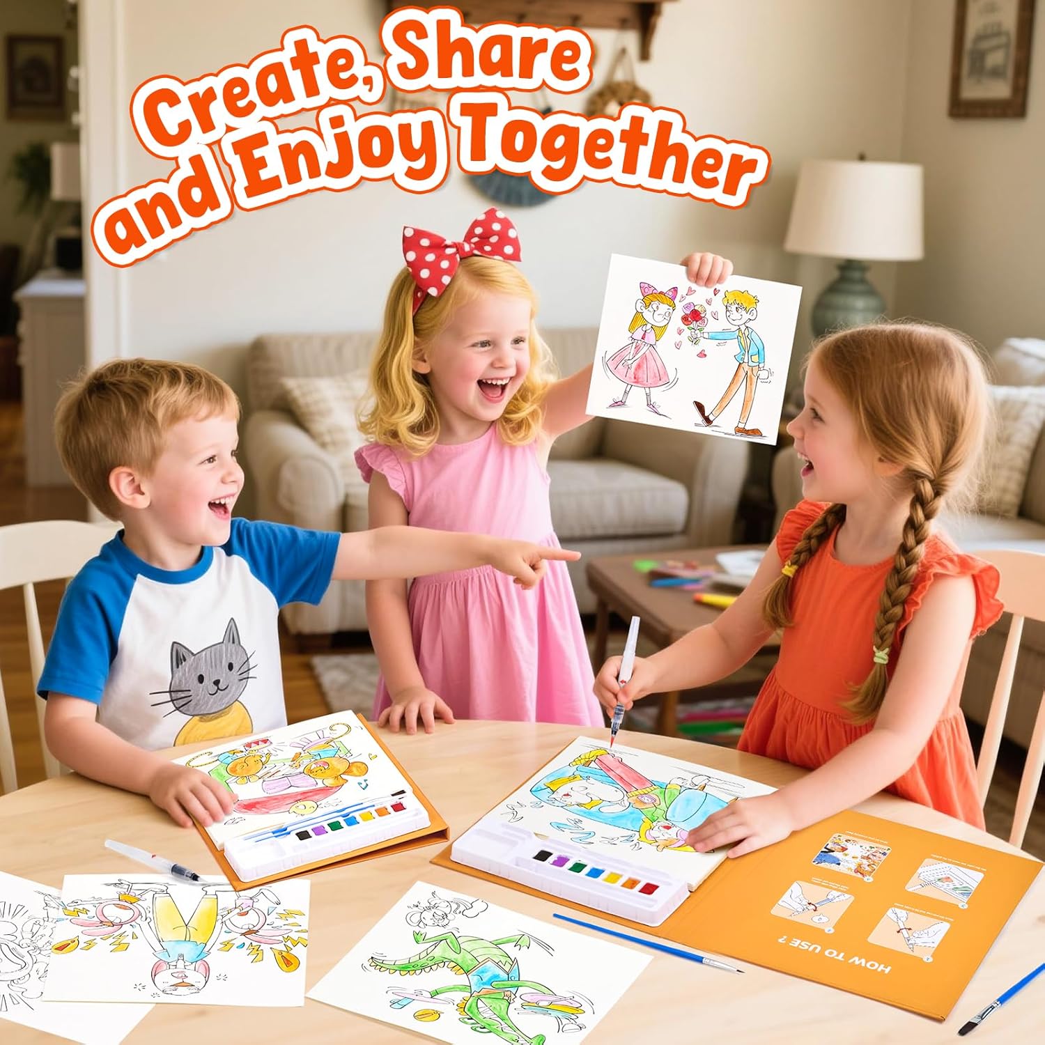 JoyCat Comics Paint with Water Coloring Book for Kids Ages 3-8