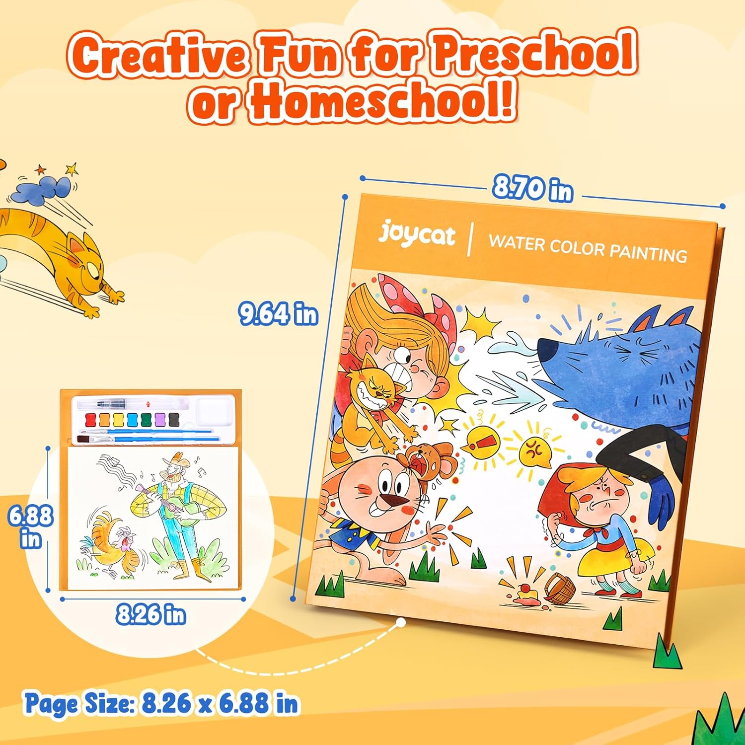 JoyCat Comics Paint with Water Coloring Book for Kids Ages 3-8