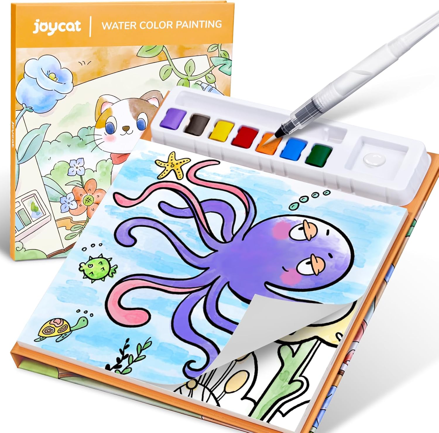 JoyCat Common Knowledge Paint with Water Coloring Book for Kids Ages 3-8