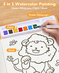 JoyCat Common Knowledge Paint with Water Coloring Book for Kids Ages 3-8