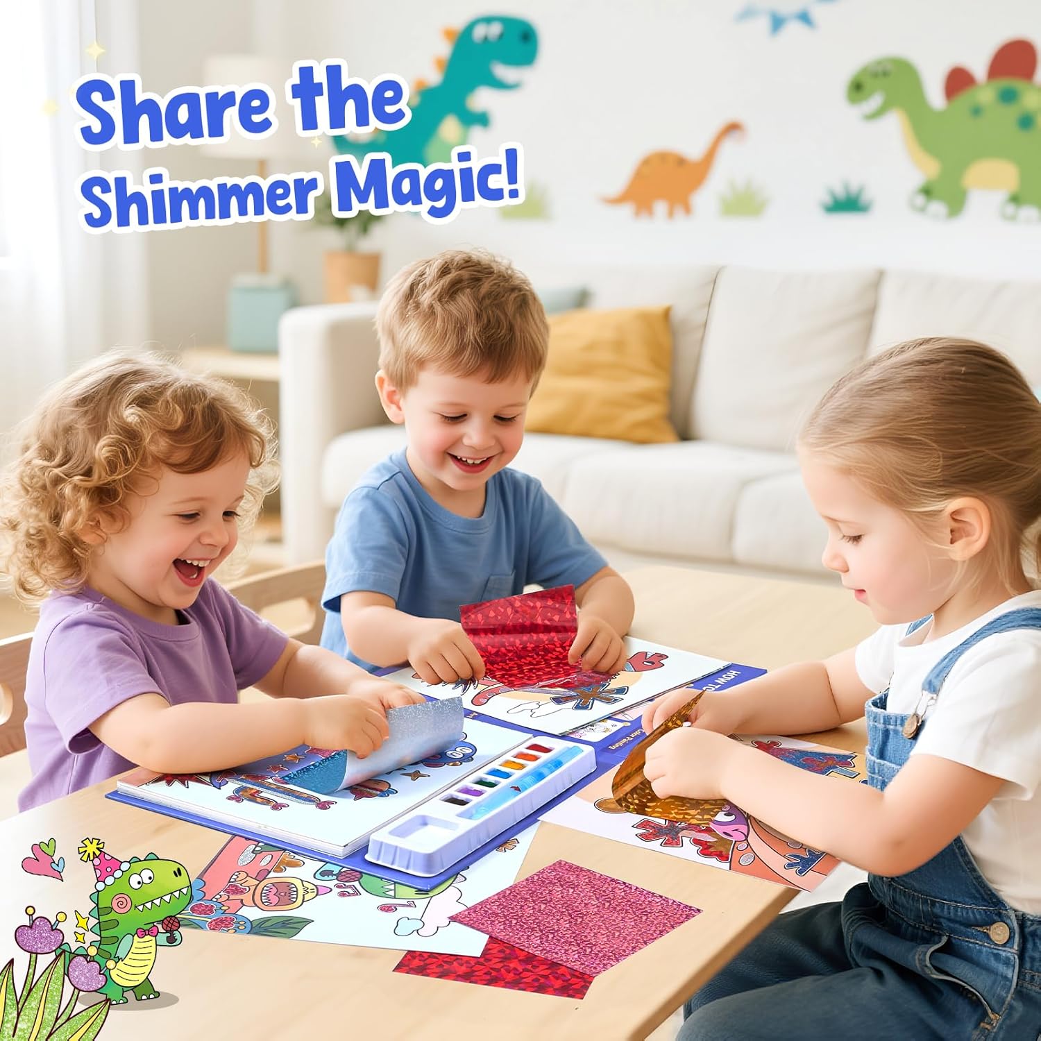 JoyCat Dinosaurs 2-in-1 Paint with Water Craft Book for Kids Ages 4-8
