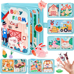 JoyCat Farm Busy Book, 21-in-1 Montessori Travel Quiet Toy