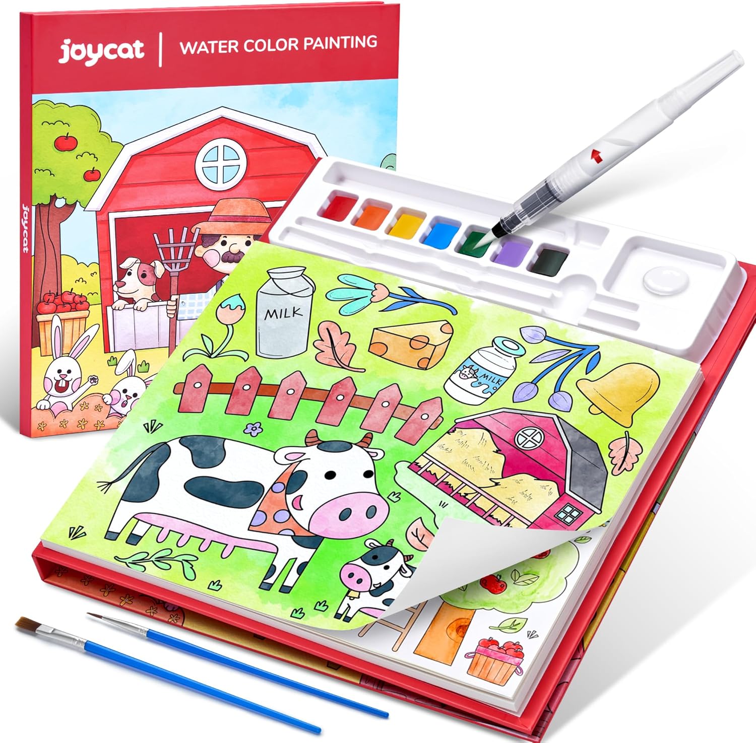 JoyCat Farm Paint with Water Coloring Book for Kids Ages 3-8