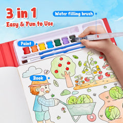JoyCat Farm Paint with Water Coloring Book for Kids Ages 3-8