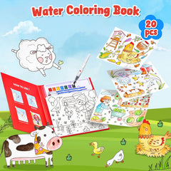JoyCat Farm Paint with Water Coloring Book for Kids Ages 3-8