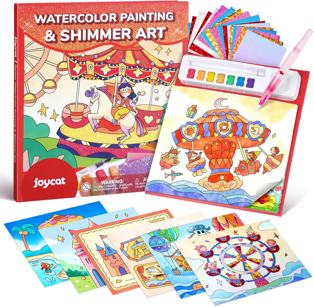 JoyCat Funfair 2-in-1 Paint with Water Craft Book for Kids Ages 4-8