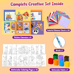JoyCat Halloween Tiny Elves 2-in-1 Paint with Water Craft Book for Kids Ages 4-8