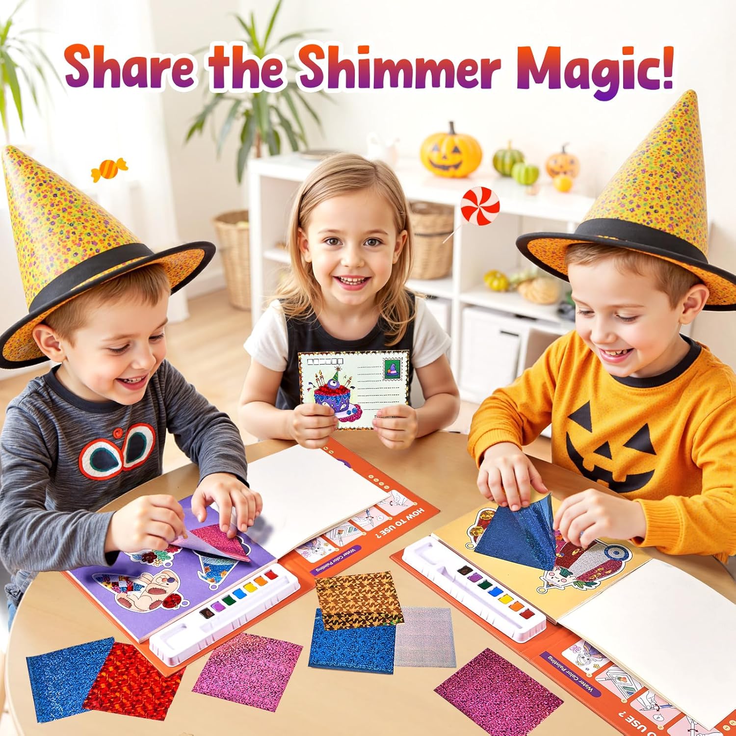JoyCat Halloween Tiny Elves 2-in-1 Paint with Water Craft Book for Kids Ages 4-8
