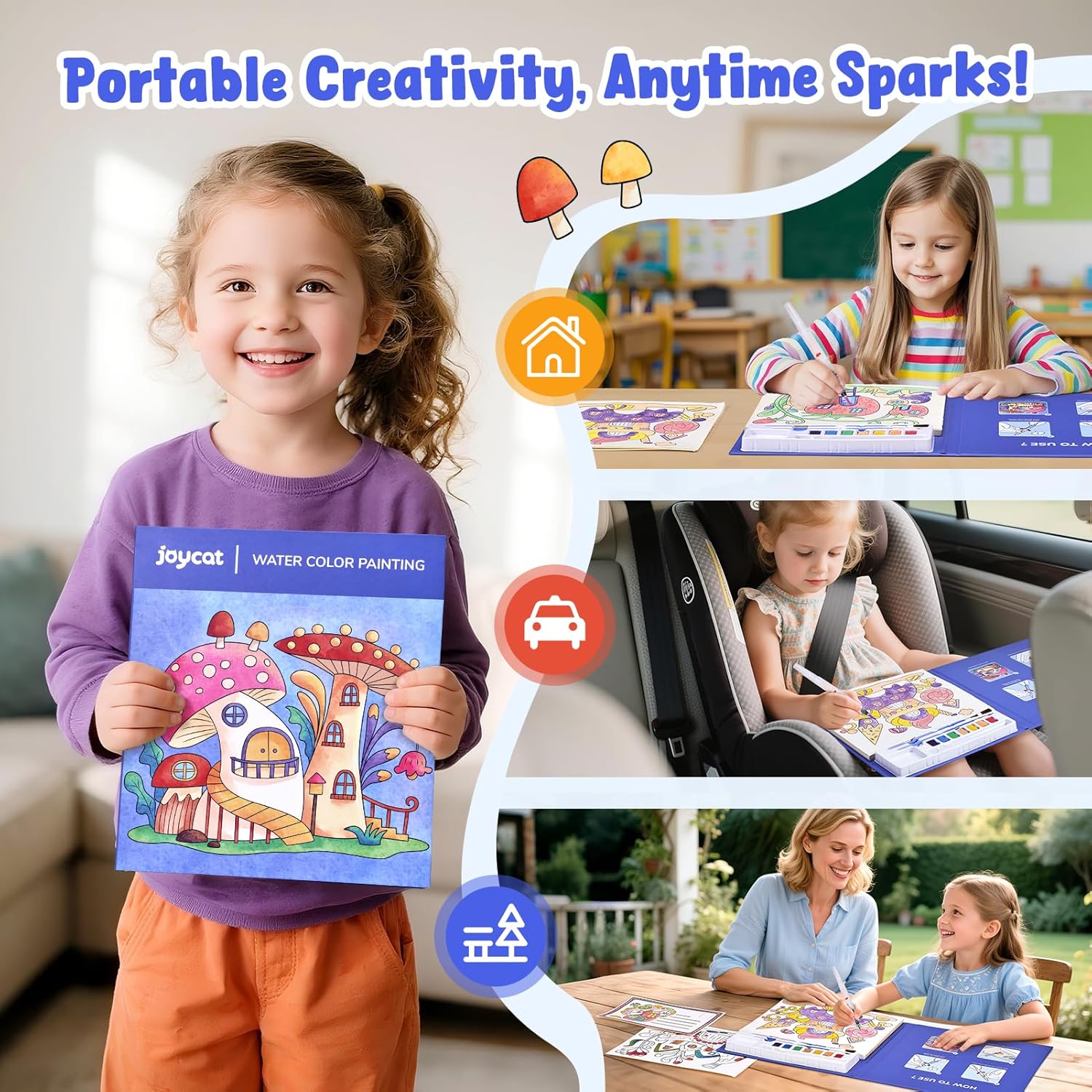 JoyCat Magic Playhouse Paint with Water Coloring Book for Kids Ages 3-8