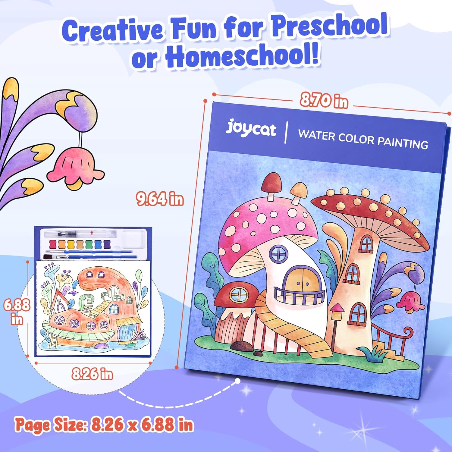 JoyCat Magic Playhouse Paint with Water Coloring Book for Kids Ages 3-8