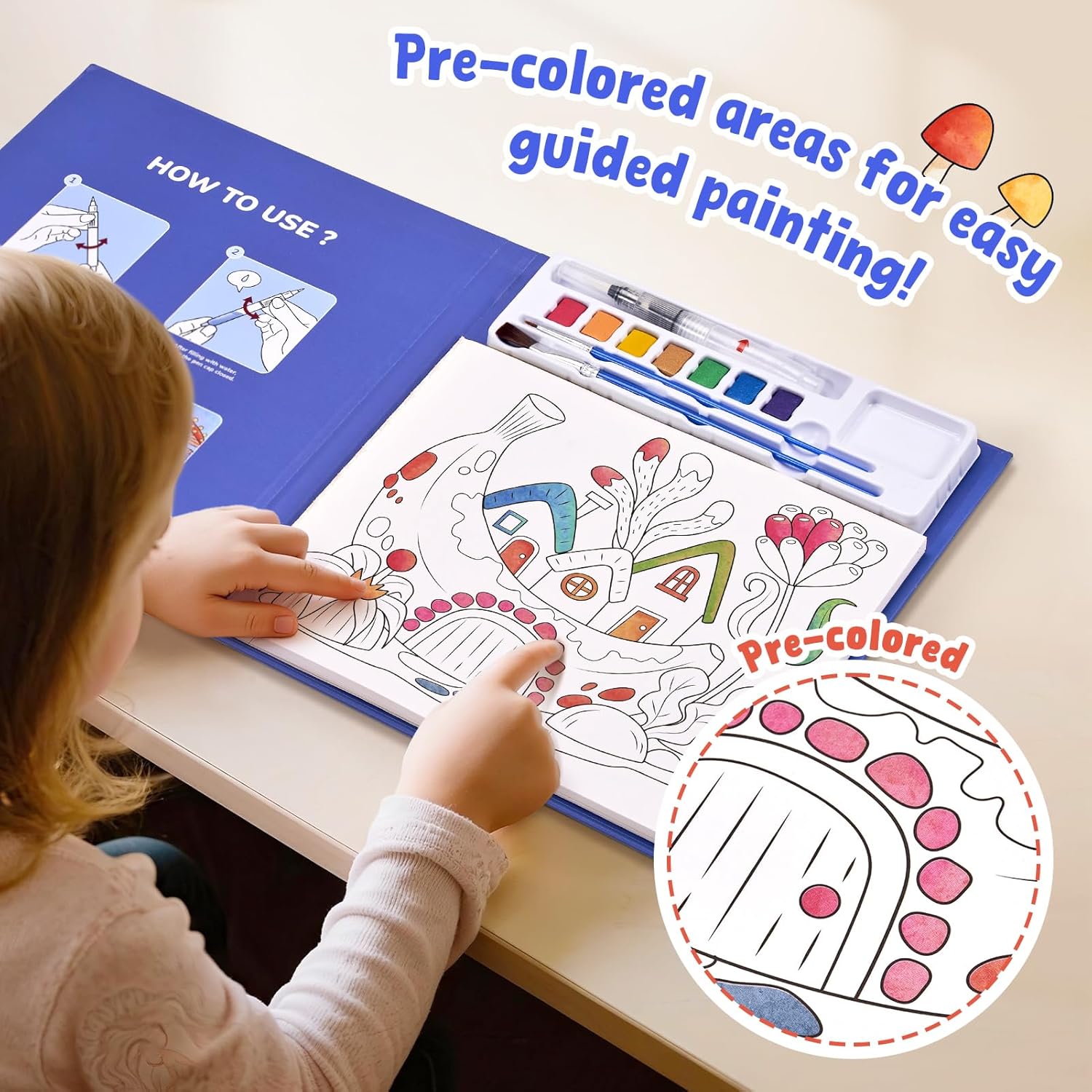 JoyCat Magic Playhouse Paint with Water Coloring Book for Kids Ages 3-8