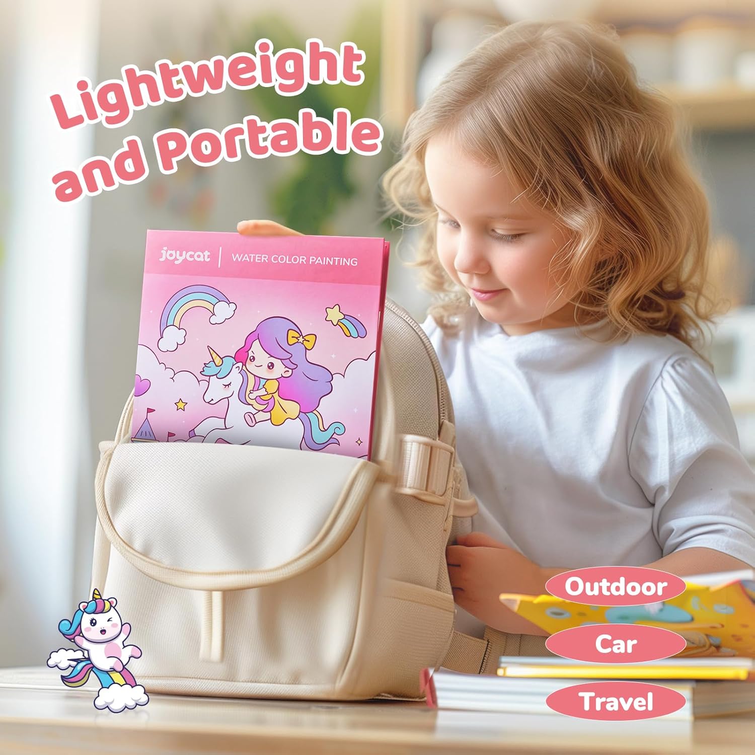 JoyCat Magical Pony Paint with Water Coloring Book for Kids Ages 3-8
