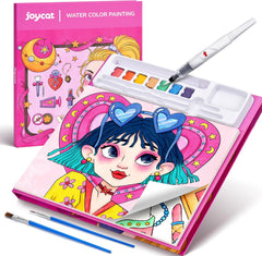 JoyCat Makeup & Manicures Paint with Water Coloring Book for Kids Ages 3-8