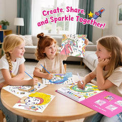 JoyCat Makeup & Manicures Paint with Water Coloring Book for Kids Ages 3-8