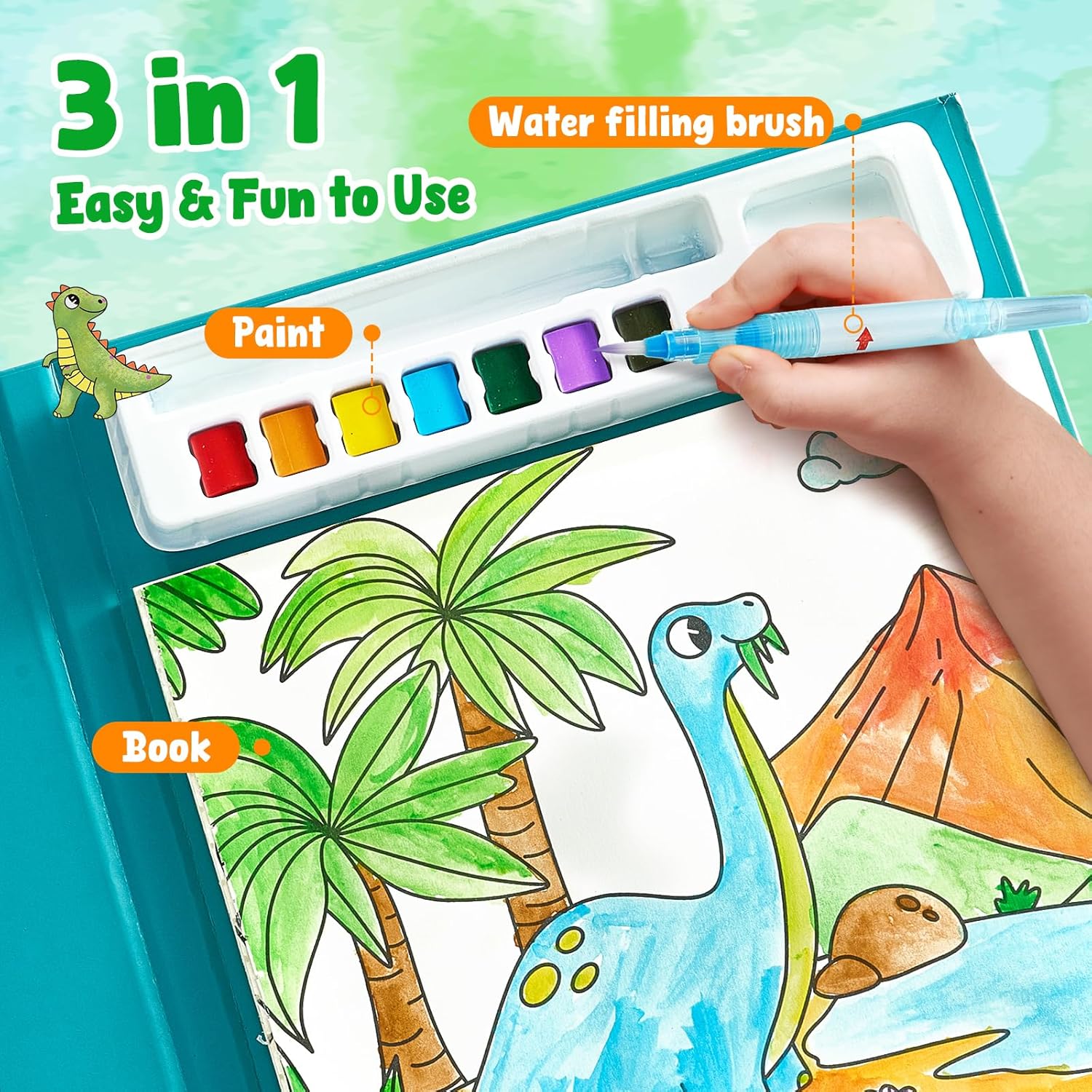 JoyCat Dinosaurs Paint with Water Coloring Book for Kids Ages 3-8