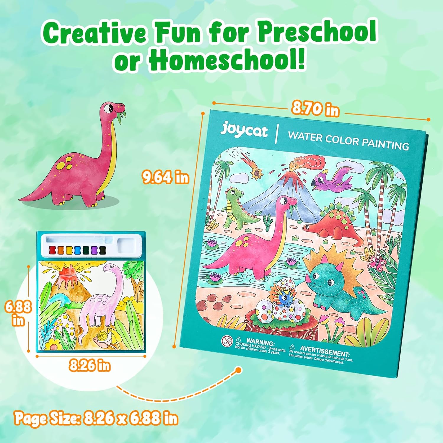 JoyCat Dinosaurs Paint with Water Coloring Book for Kids Ages 3-8
