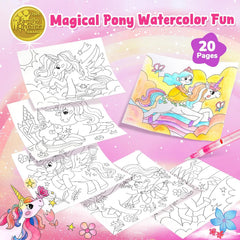 JoyCat Magical Pony Paint with Water Coloring Book for Kids Ages 3-8